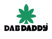 Logo featuring a green cannabis leaf above the bold text 'DAB DADDY' in black and white